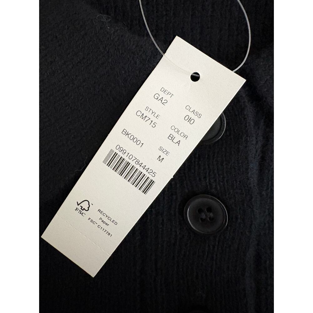 J.Crew Milano Stitch Cinched Waist Cardigan Lambswool Sweater Black M NWT $168 - Picture 9 of 14